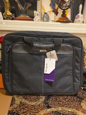 Targus Black and Gray Laptop Bag - Padded Business Briefcase